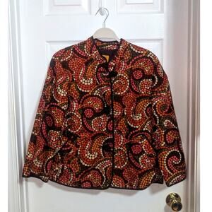 Ruby Rd size 12 womens light Button jacket Mosaic 70s party‎ retro